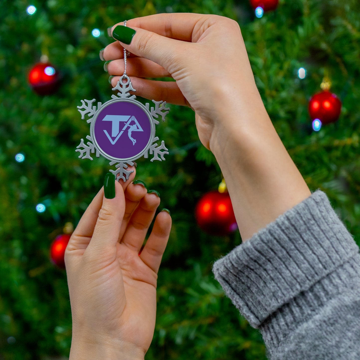 Texas Aces Volleyball Pewter Snowflake Ornament