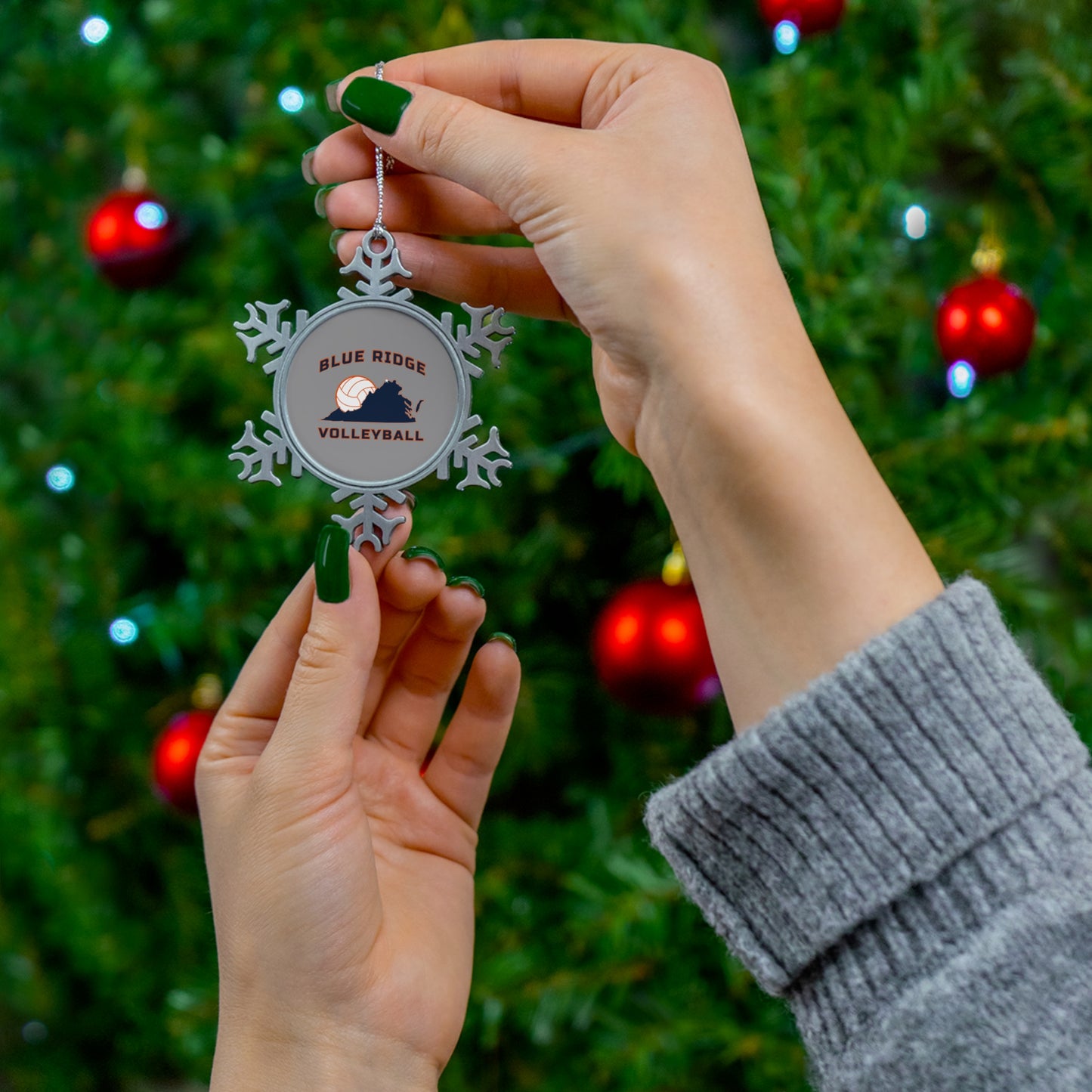 Blue Ridge Volleyball Pewter Snowflake Ornament
