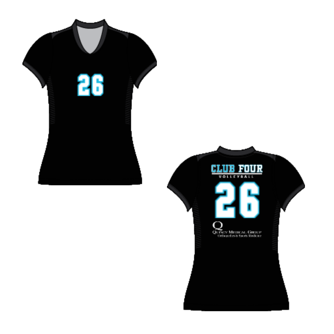 Club Four Chromagear Cap Sleeve Jersey - Black