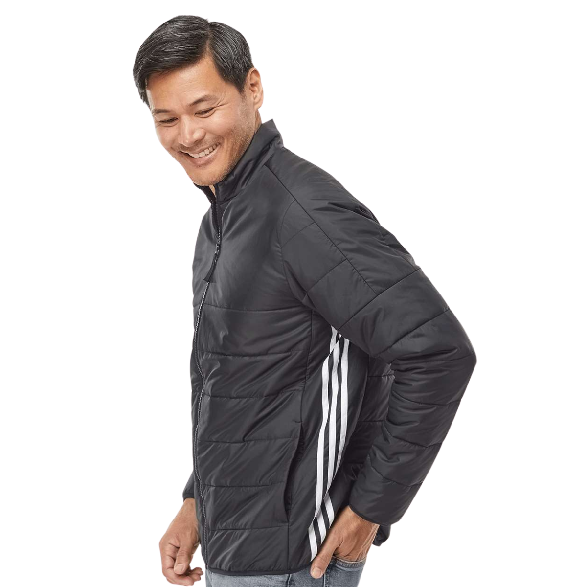 Adult Adidas 3-Stripe Puffer Full-Zip Jacket - Running
