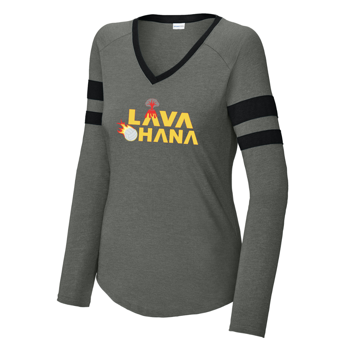 Women's LAVA Halftime Stripe V-Neck LS - Ohana