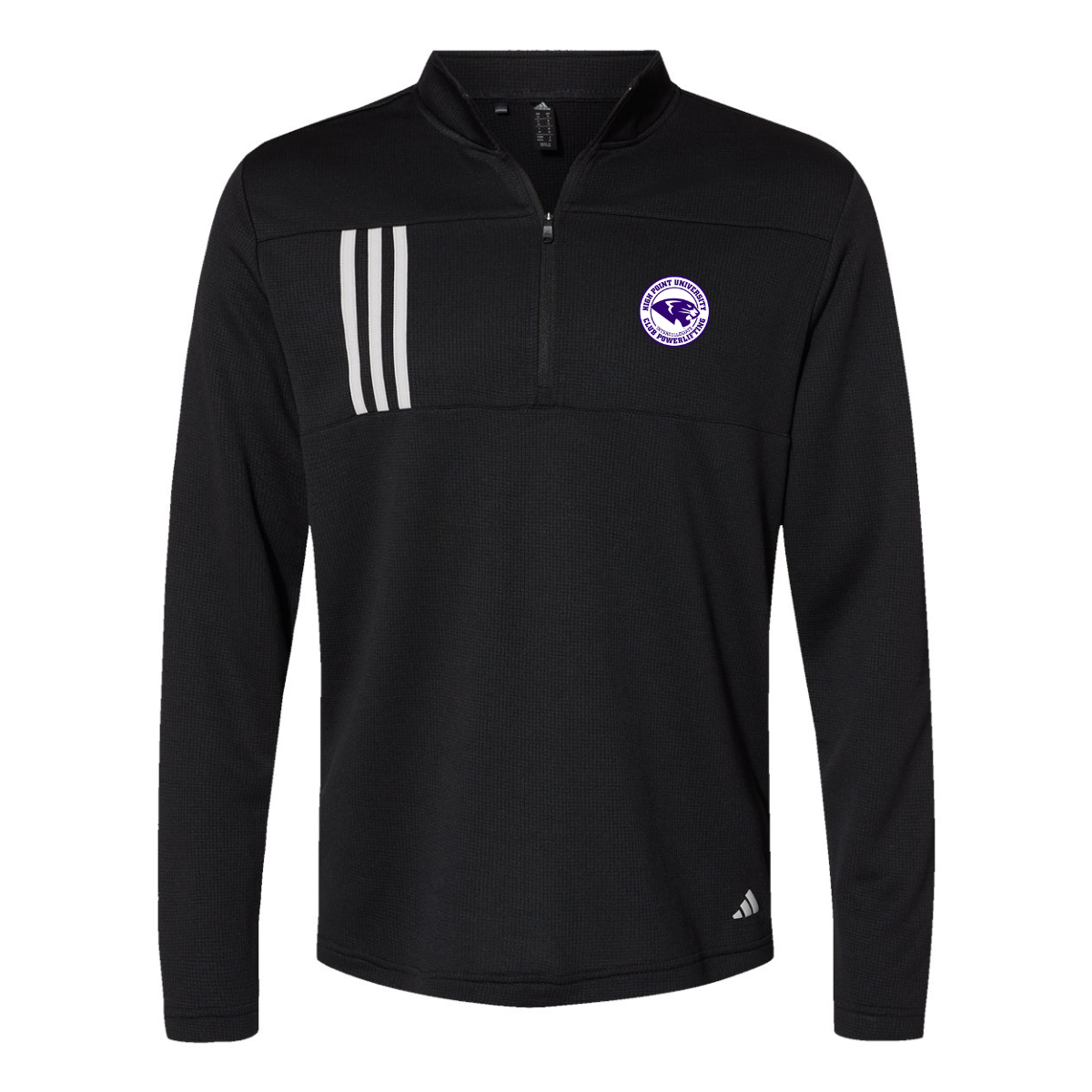 Adult Adidas 3-Stripe Double-Knit 1/4 Zip Pullover - Powerlifting