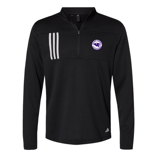 Adult Adidas 3-Stripe Double-Knit 1/4 Zip Pullover - Cheerleading