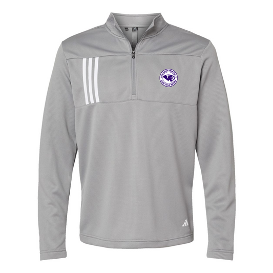 Adult Adidas 3-Stripe Double-Knit 1/4 Zip Pullover - Field Hockey