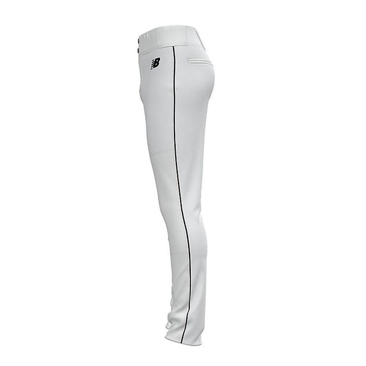 Youth NB Adversary 2.0 Tapered Piped Baseball Pant - White/Black