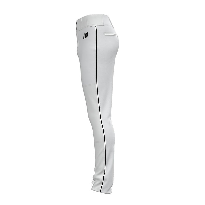 Youth New Balance Adversary 2.0 Tapered Piped Baseball Pant - White/Black
