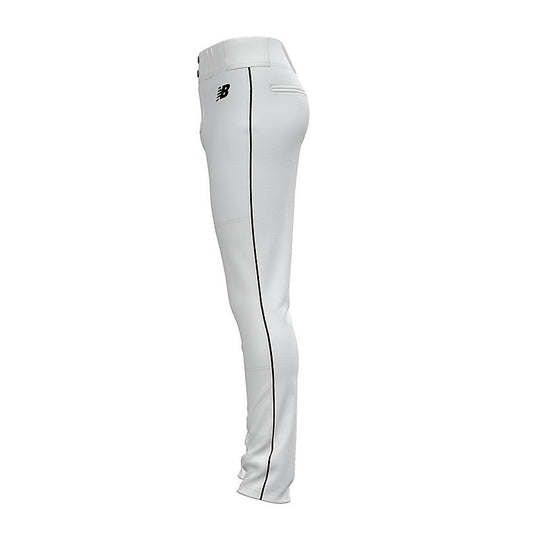 Youth New Balance Adversary 2.0 Tapered Piped Baseball Pant - White/Black