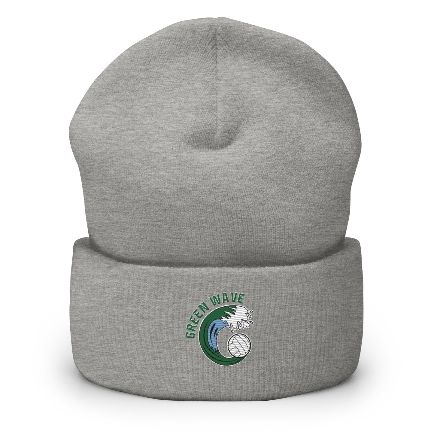 Green Wave Cuffed Beanie