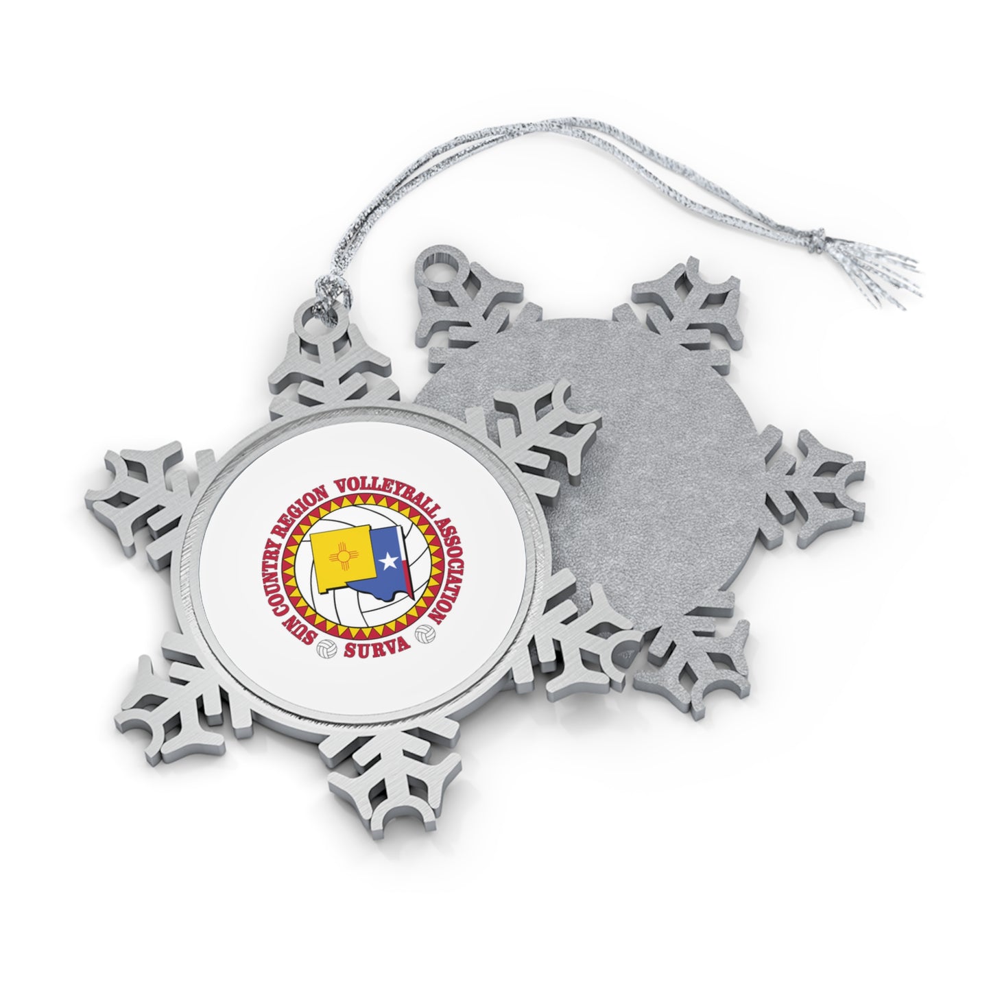Sun Country Volleyball Pewter Snowflake Ornament