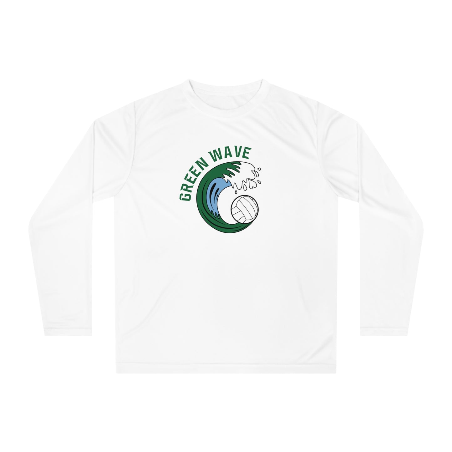 Adult Green Wave Team 365 Performance Long Sleeve Shirt