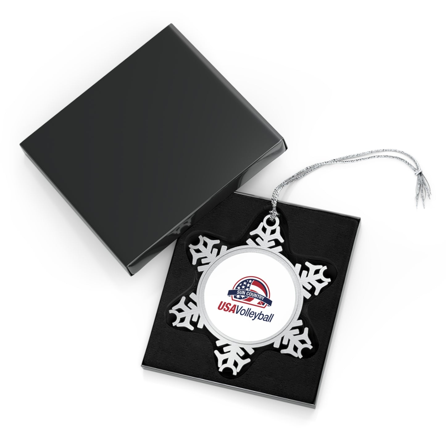 Sun Country Volleyball Pewter Snowflake Ornament