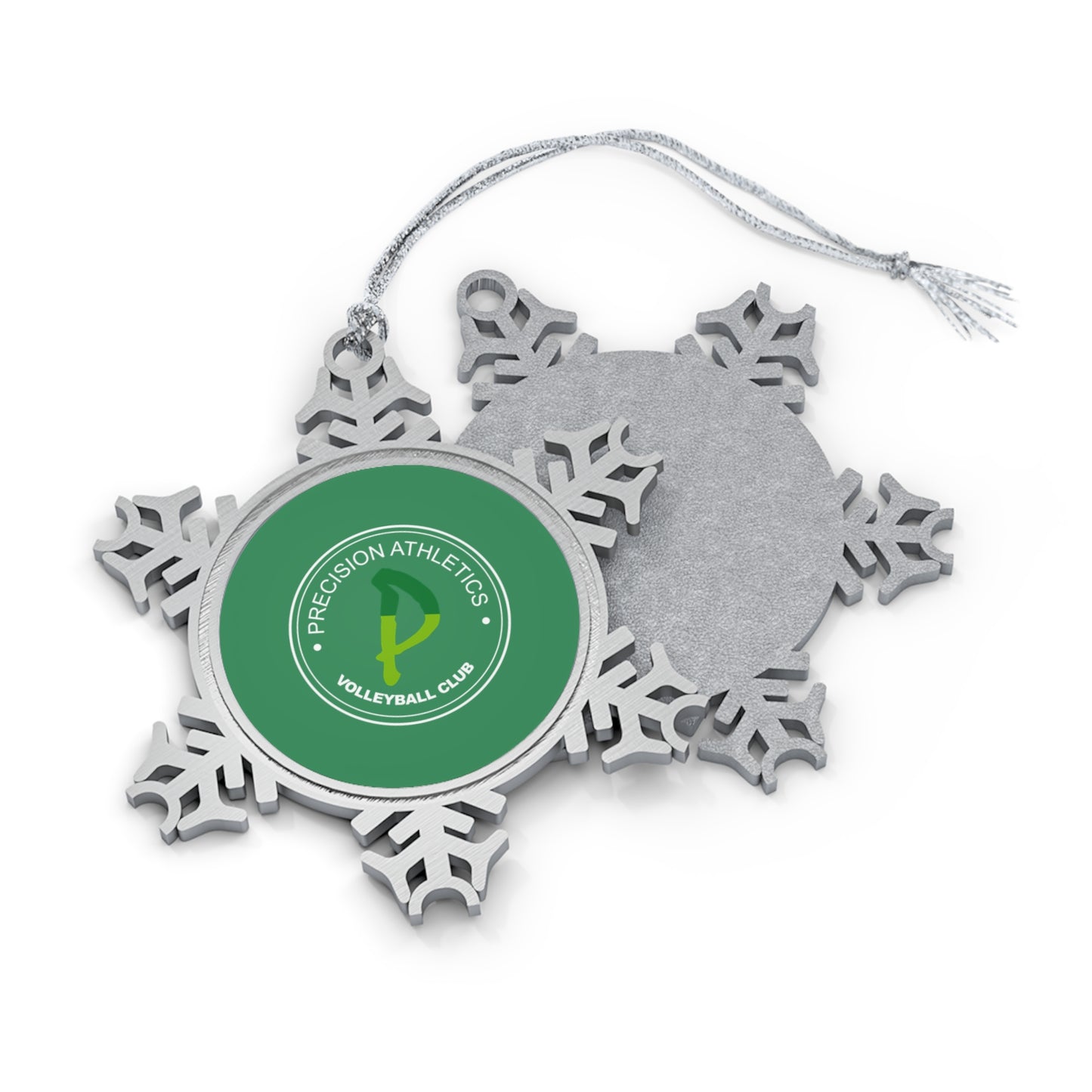 Precision Volleyball Pewter Snowflake Ornament