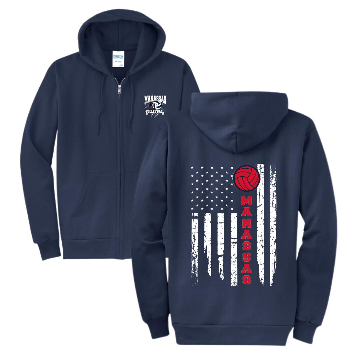 Adult Port & Company Full Zip Hoodie