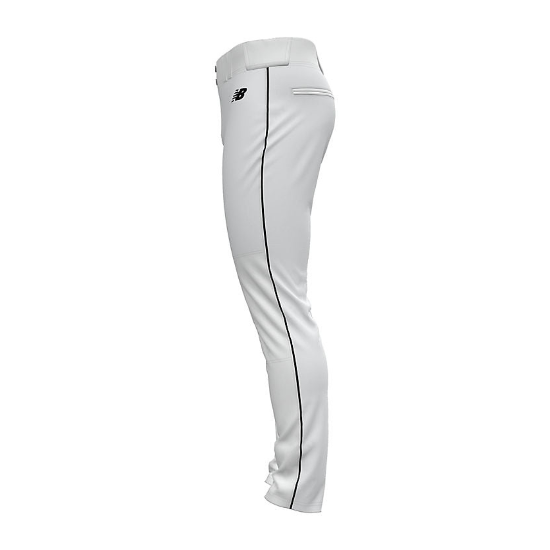 Adult NB Adversary 2.0 Tapered Piped Baseball Pant - White/Black