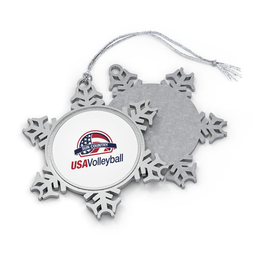 Sun Country Volleyball Pewter Snowflake Ornament