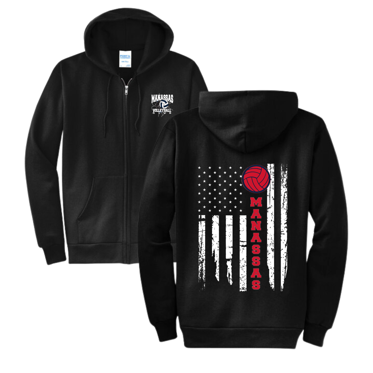 Adult Port & Company Full Zip Hoodie