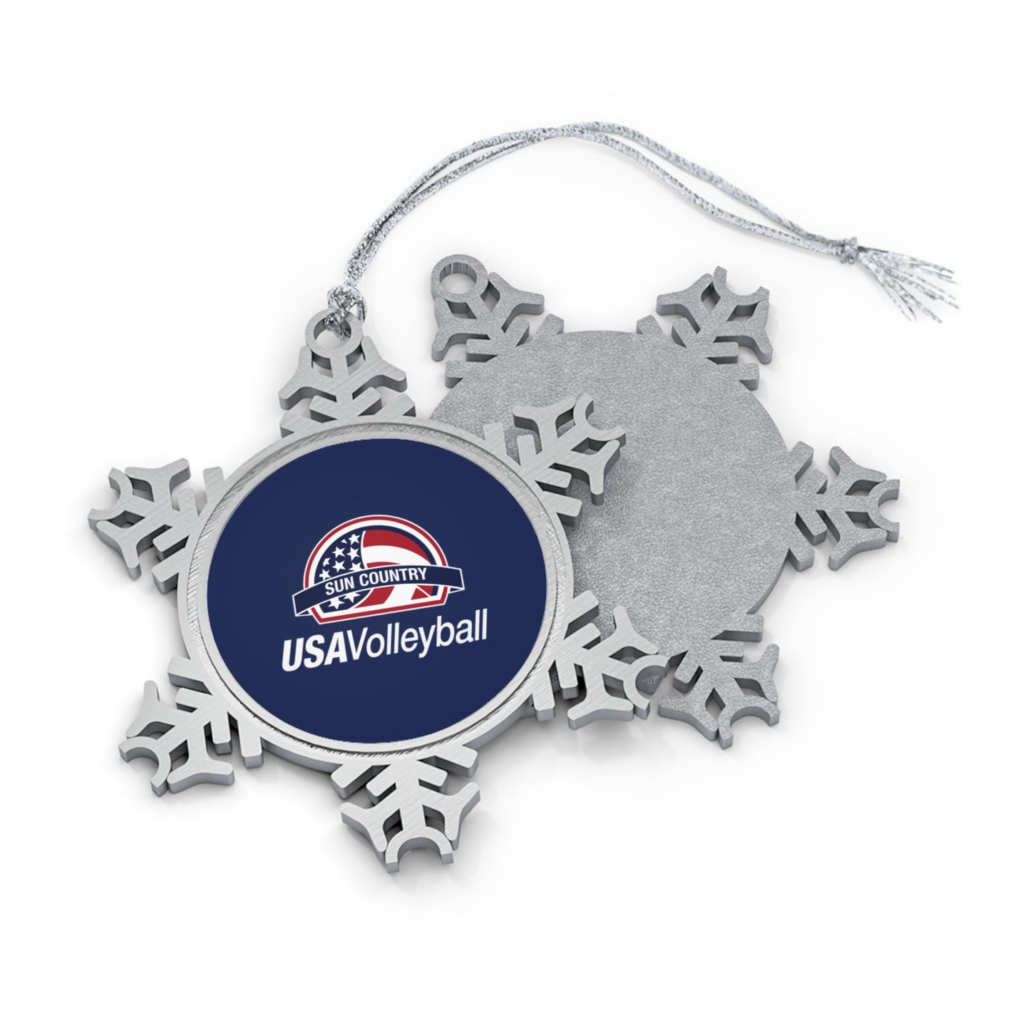 Sun Country Volleyball Pewter Snowflake Ornament