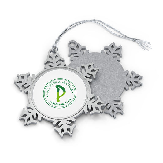 Precision Volleyball Pewter Snowflake Ornament