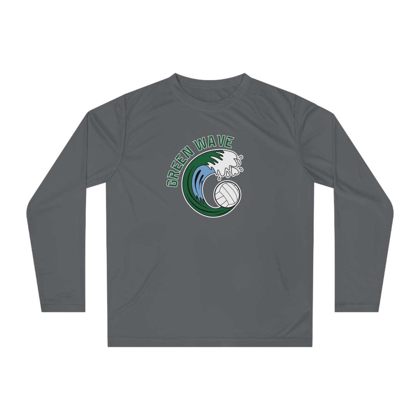 Adult Green Wave Team 365 Performance Long Sleeve Shirt