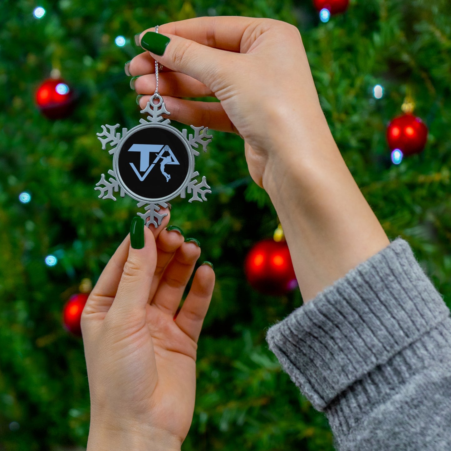 Texas Aces Volleyball Pewter Snowflake Ornament