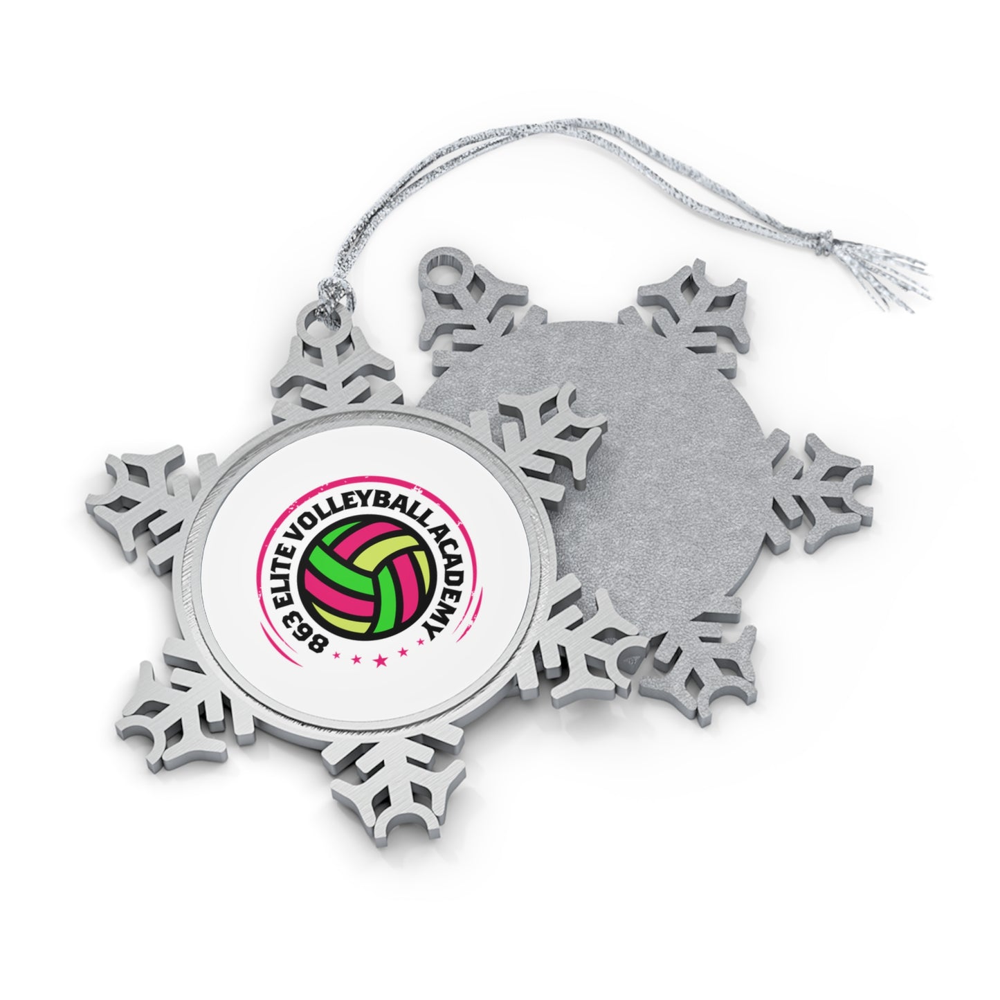 863 Elite Volleyball Pewter Snowflake Ornament