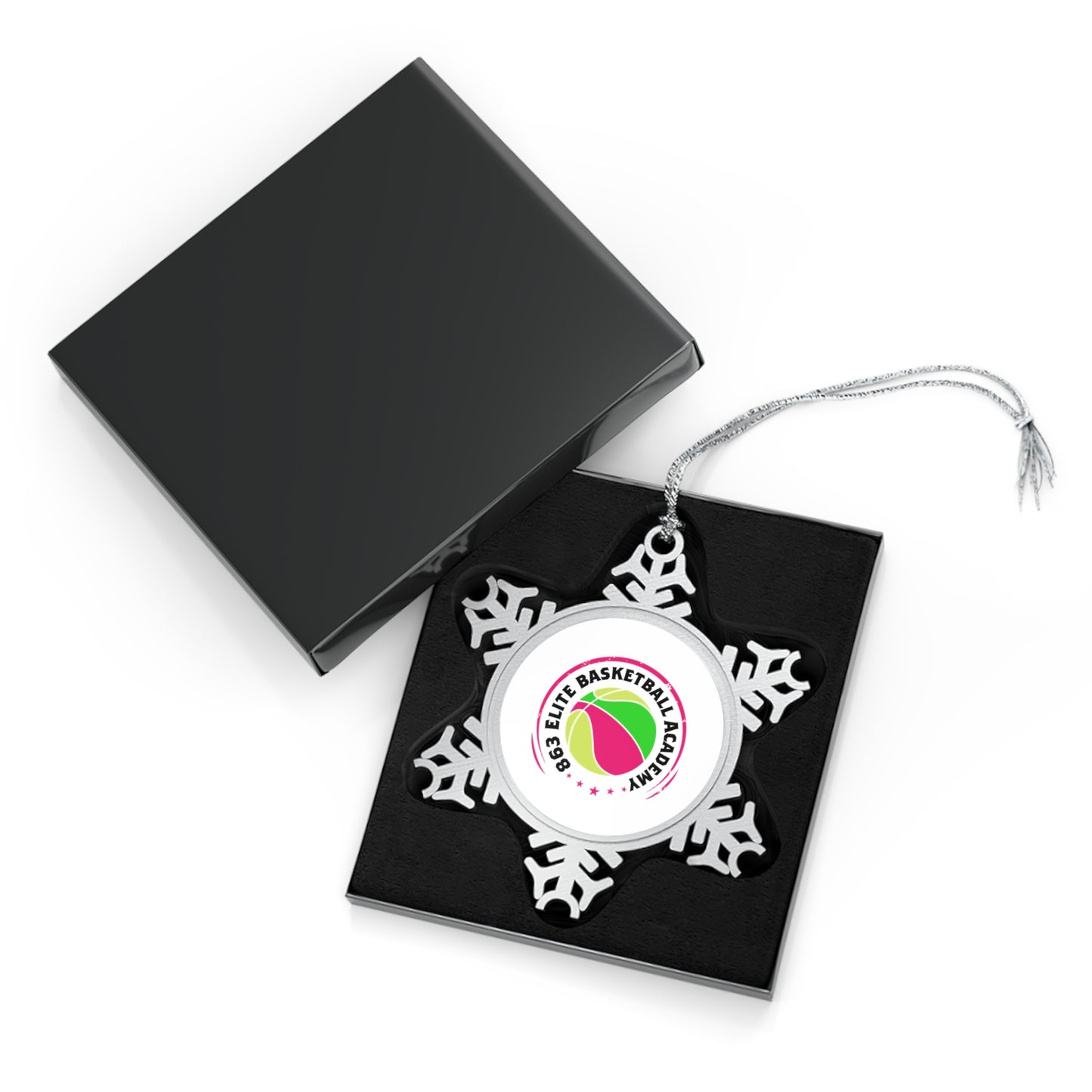 863 Elite Basketball Pewter Snowflake Ornament