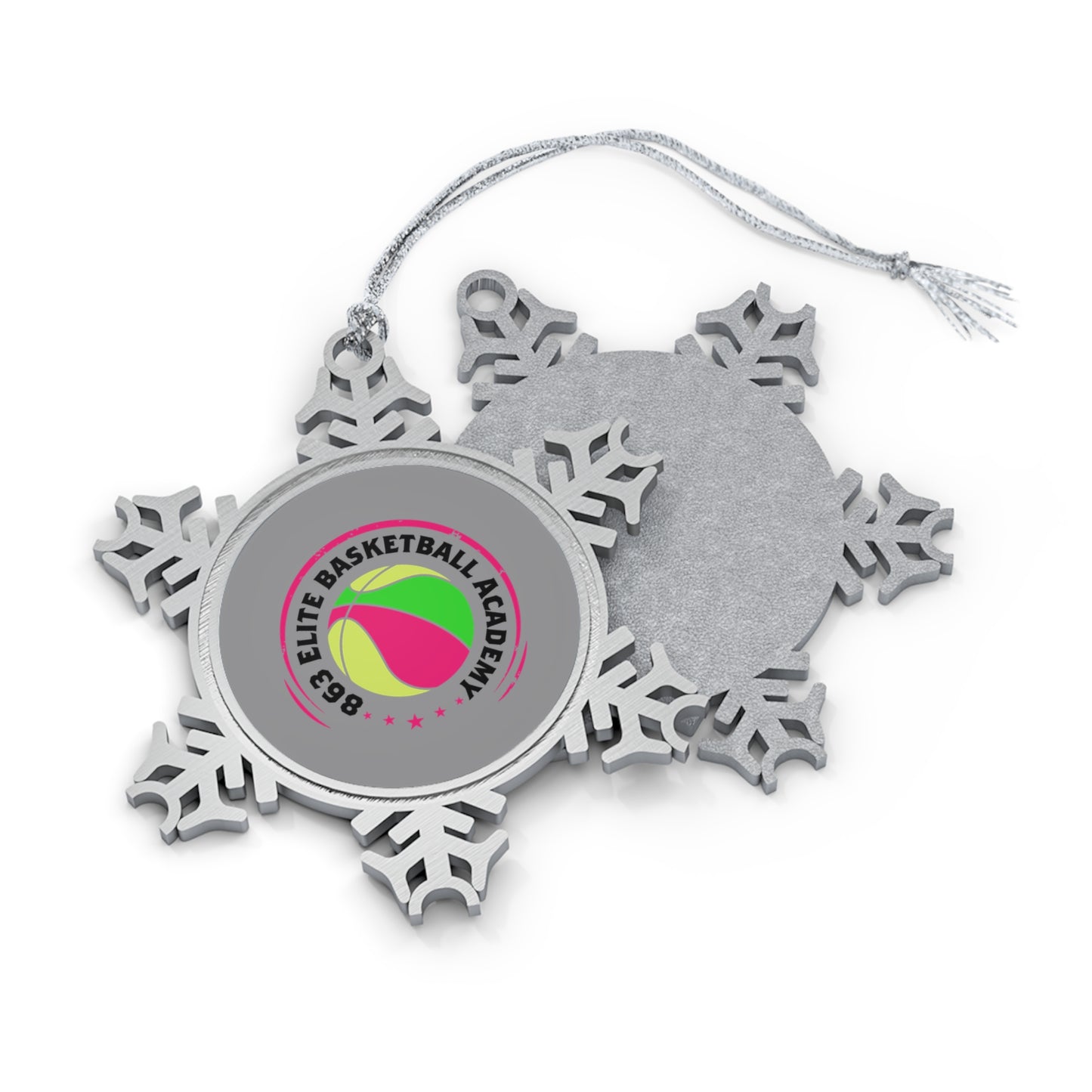 863 Elite Basketball Pewter Snowflake Ornament