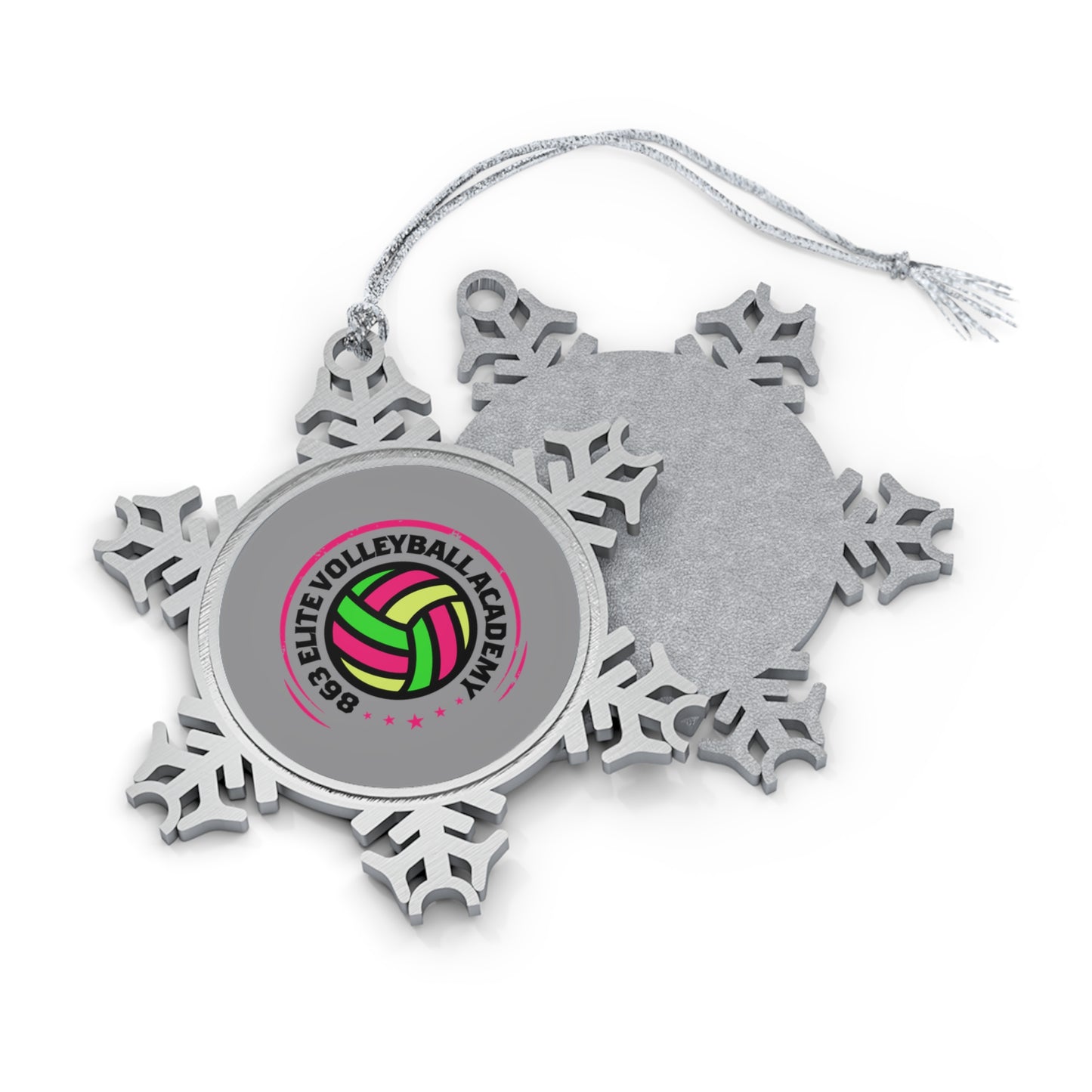 863 Elite Volleyball Pewter Snowflake Ornament