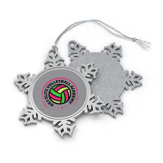 863 Elite Volleyball Pewter Snowflake Ornament