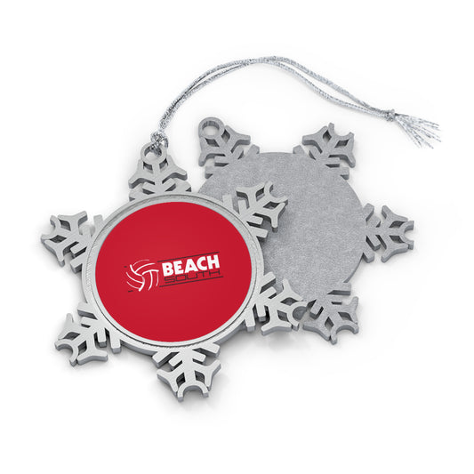 Beach South Volleyball Pewter Snowflake Ornament