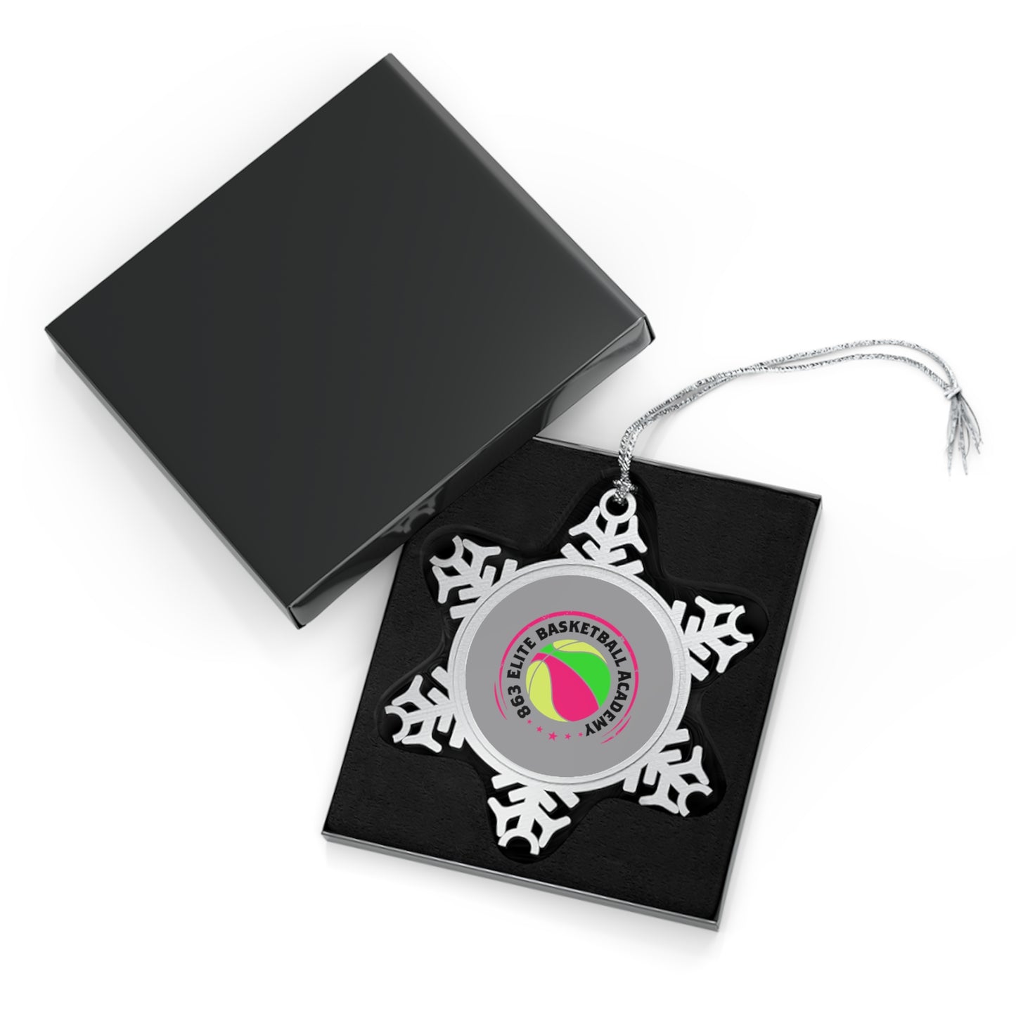 863 Elite Basketball Pewter Snowflake Ornament