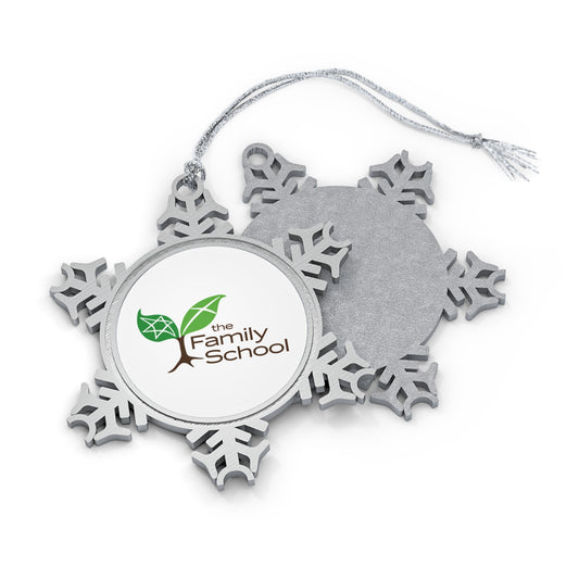 Family School Pewter Snowflake Ornament