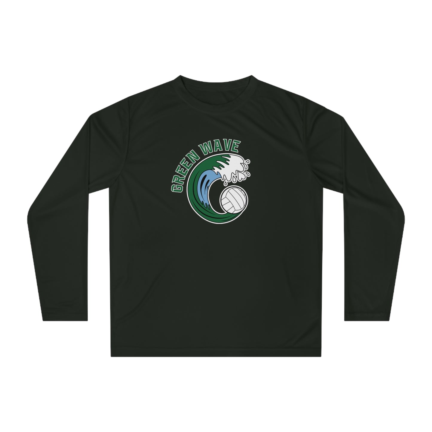 Adult Green Wave Team 365 Performance Long Sleeve Shirt