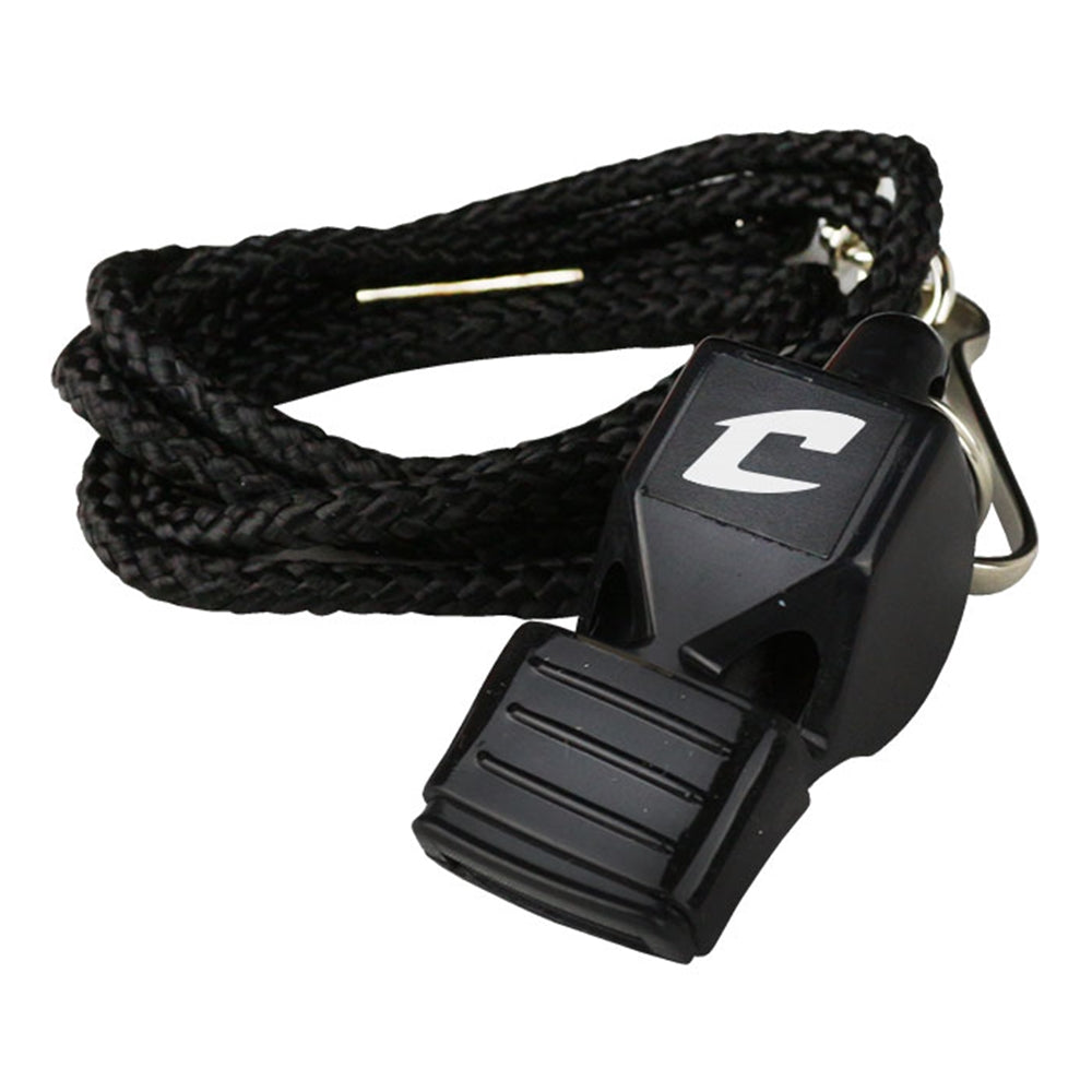 OFFICIALS' WHISTLE W/LANYARD & MOUTH CUSHION - A336CL