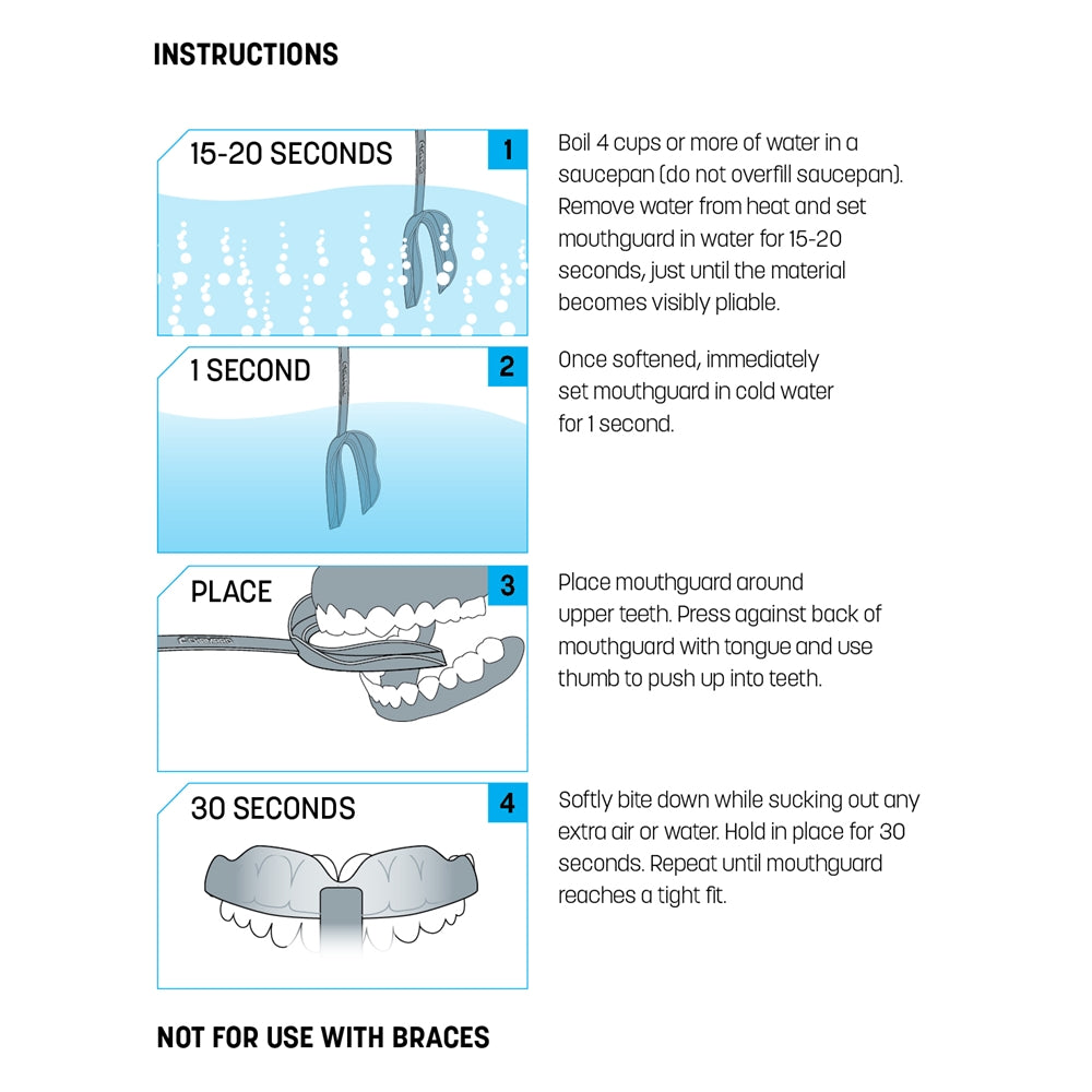 BOIL-AND-BITE STRAPPED MOUTHGUARDS