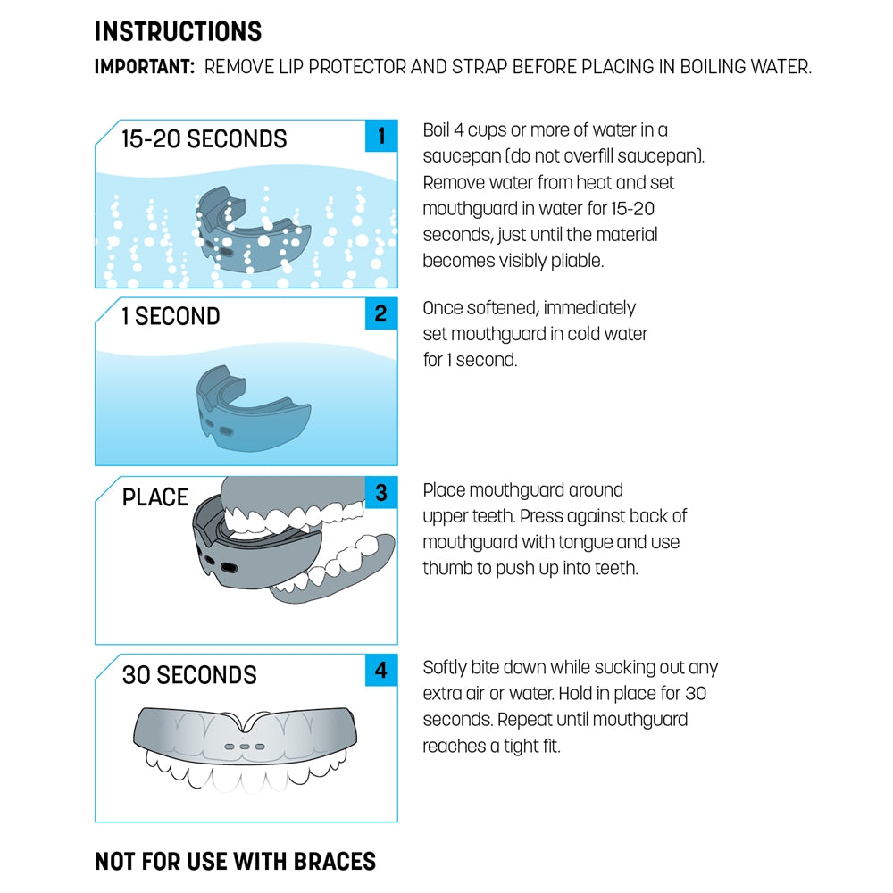 BOIL-AND-BITE STRAPPED MOUTHGUARD W/LIP PROTECTOR
