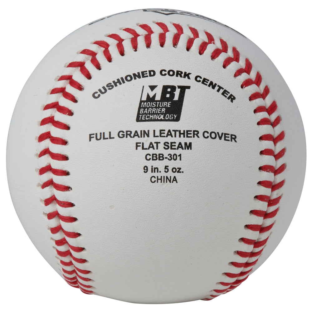 OFFICIAL LEAGUE - DOUBLE CUSHION CORK CORE - FULL GRAIN LEATHER COVER - FLAT SEAM - CBB-301