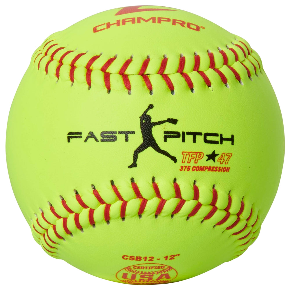 ASA/USA SOFTBALL 12" FAST PITCH - LEATHER COVER .47 COR - CSB12