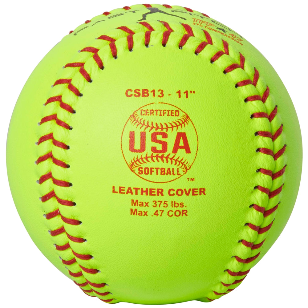 ASA/USA SOFTBALL 11" FAST PITCH - LEATHER COVER .47 COR - CSB13