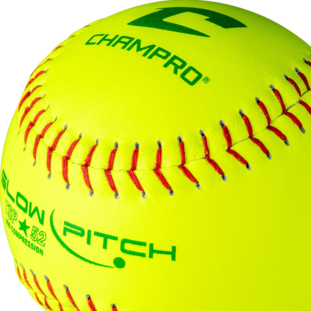 ASA/USA SOFTBALL 12" SLOW PITCH - LEATHER COVER .52 COR