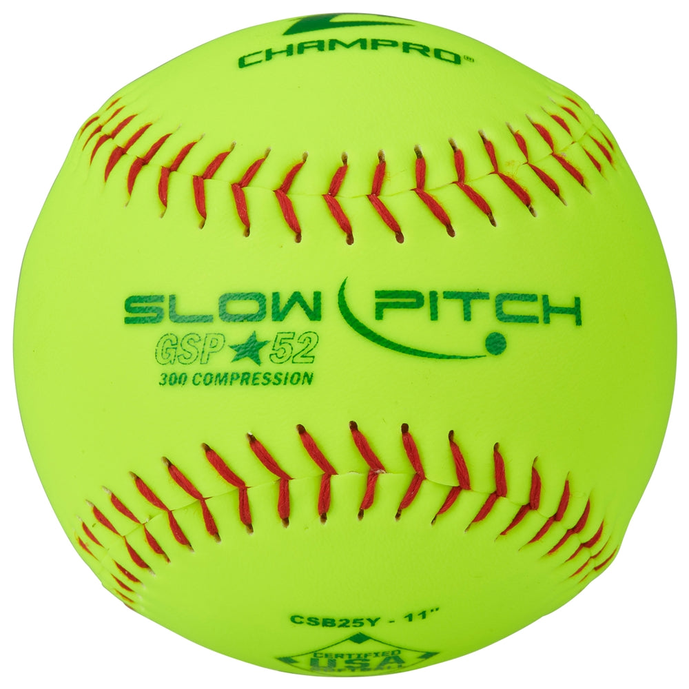 ASA/USA SOFTBALL 11" SLOW PITCH - DURAHIDE COVER .52 COR - CSB25Y