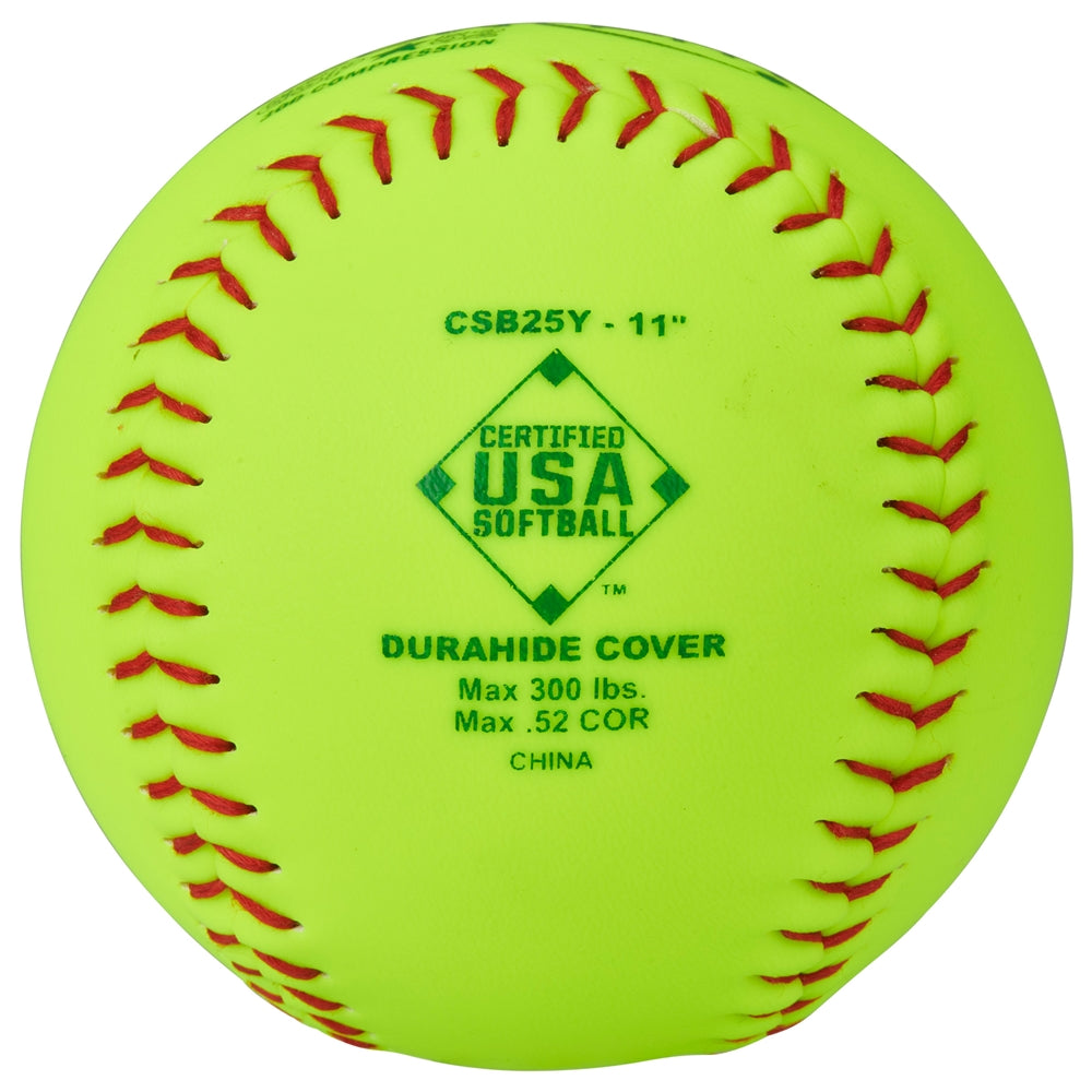 ASA/USA SOFTBALL 11" SLOW PITCH - DURAHIDE COVER .52 COR - CSB25Y