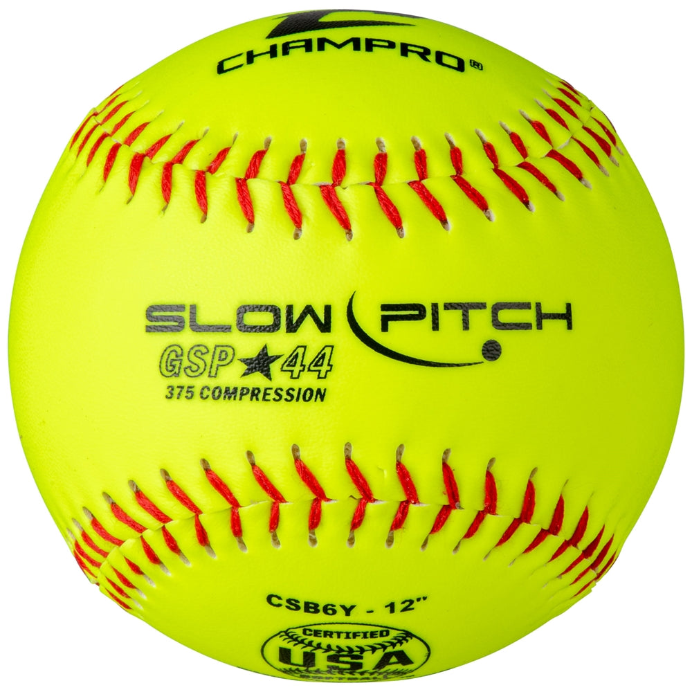 ASA/USA SOFTBALL 12" SLOW PITCH - DURAHIDE COVER .44 COR - CSB6Y