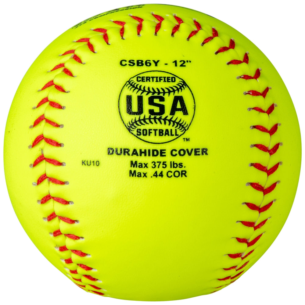 ASA/USA SOFTBALL 12" SLOW PITCH - DURAHIDE COVER .44 COR - CSB6Y