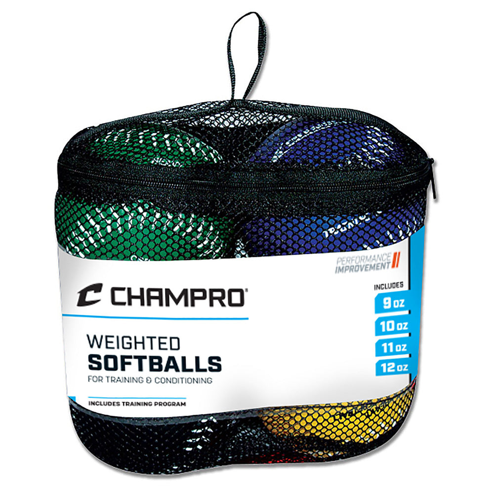 WEIGHTED TRAINING SOFTBALL SET (INCUDES 9OZ, 10OZ, 11OZ, 12OZ) - CSB7S