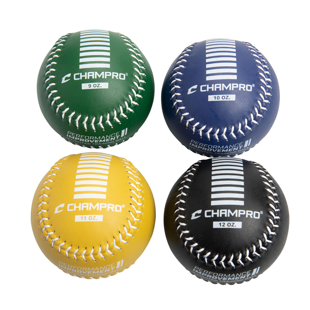 WEIGHTED TRAINING SOFTBALL SET (INCUDES 9OZ, 10OZ, 11OZ, 12OZ) - CSB7S