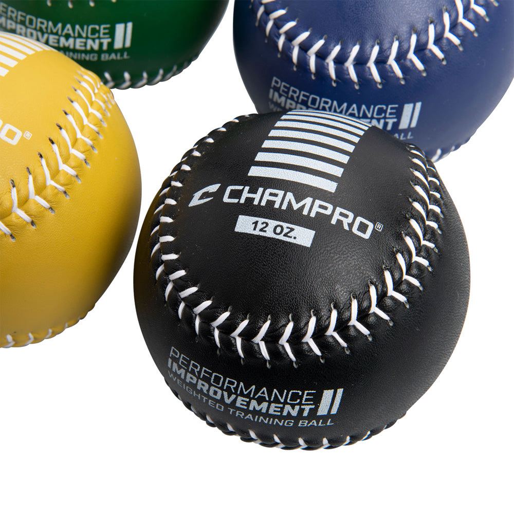 WEIGHTED TRAINING SOFTBALL SET (INCUDES 9OZ, 10OZ, 11OZ, 12OZ)