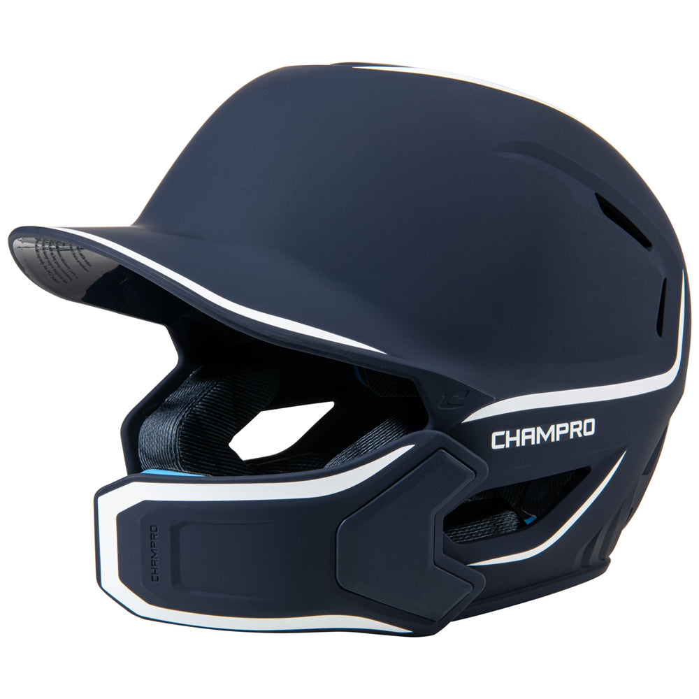HXE TWO-TONE MATTE BATTING HELMET W/JAW GUARD - HXEM2JGNYL