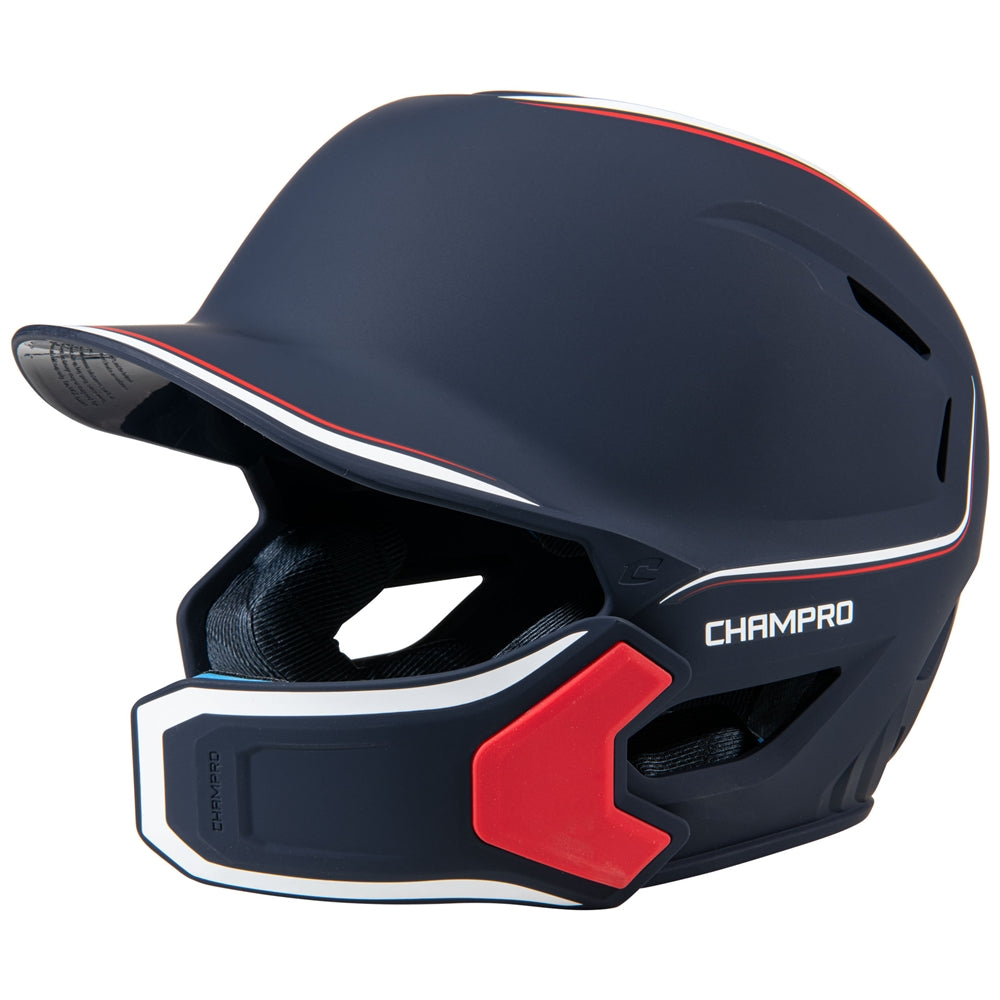 HXE TWO-TONE MATTE BATTING HELMET W/JAW GUARD - HXEM2JGNYWSCL