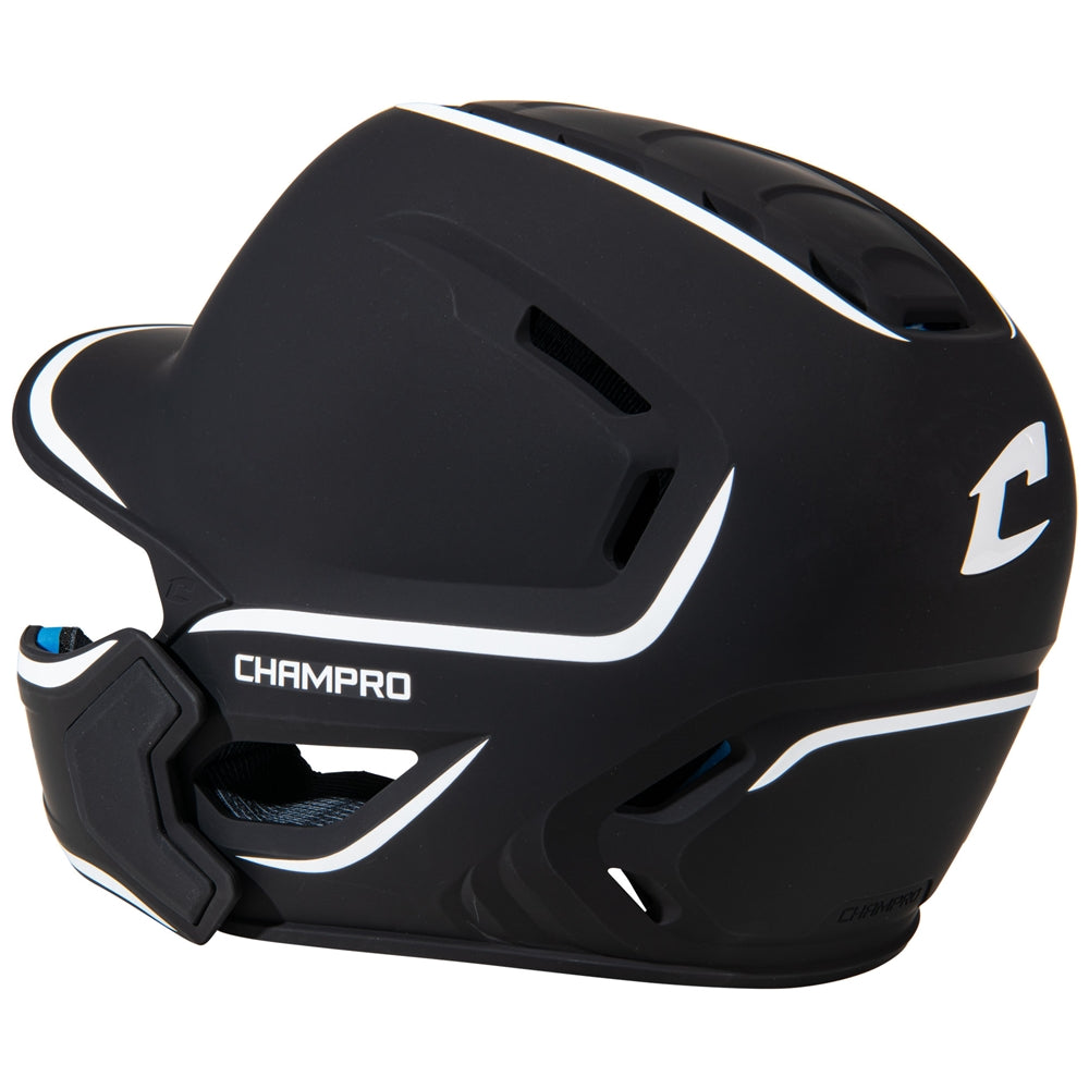 HXE TWO-TONE MATTE BATTING HELMET W/JAW GUARD - HXEM2JGBM
